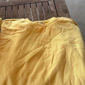 Zenana Outfitters Yellow Oversized Crew Neck Sweater